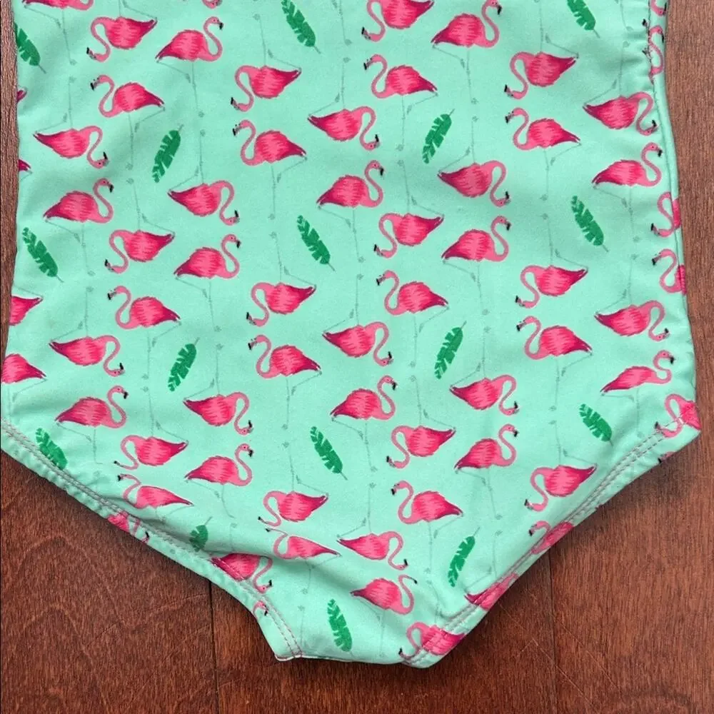 Leveret Kids One Piece Swimsuit - Pink Flamingos, UPF 50+, 3 Years